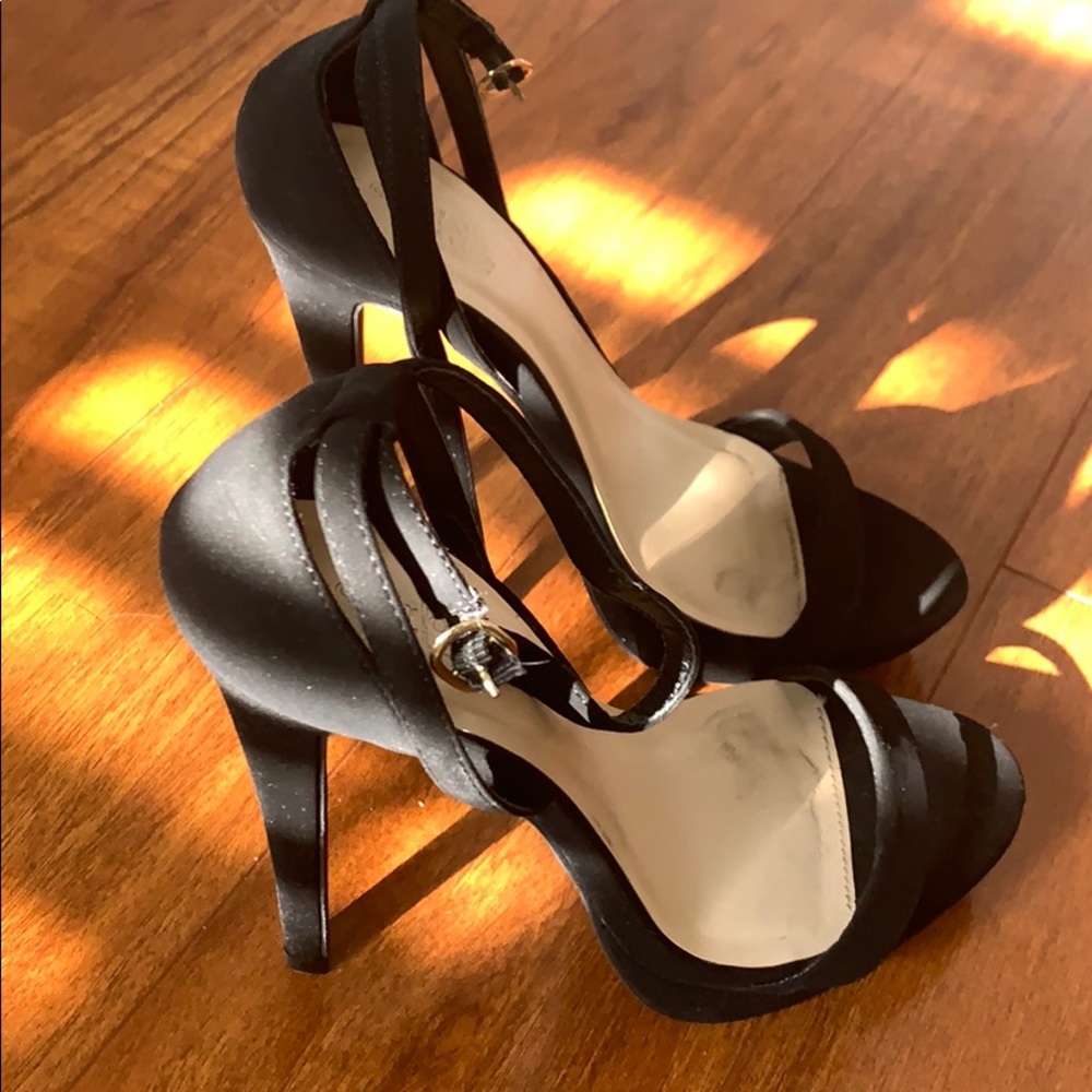 Black suede stiletto heels